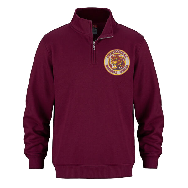 SCHOOL SPIRITWEAR - 1/4 Zip Sweatshirt  **Embroidered Logo** Thumbnail
